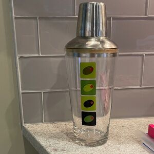 Stainless Steel Cocktail Shaker with Olive Design
